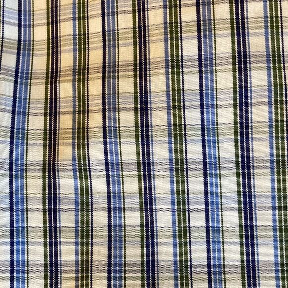 Barneys New York Mens Long Sleeve Fine Cotton Blue/Gray Checked Dress Shirt. XL - Picture 2 of 7